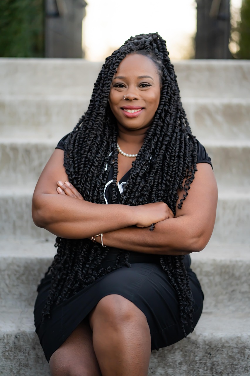 black woman, fashion, portrait, staircase, stairs, african american woman, braids, natural hair, black woman, black woman, black woman, black woman, black woman, braids, braids